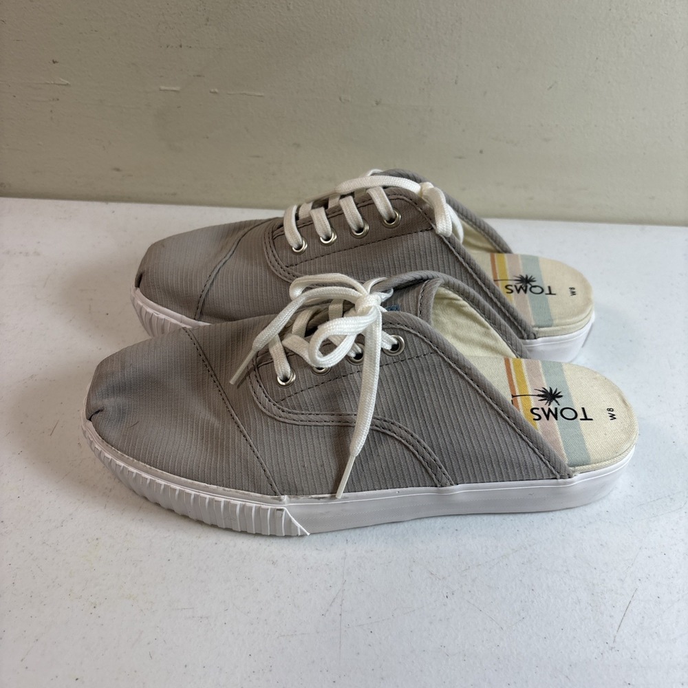 Toms Cordones‎ Indio Gray Mule Sneakers 10015361 Women's Size 8